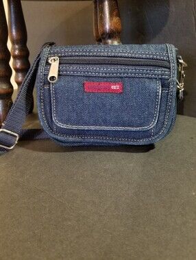 Vtg 90s/Y2k Emergency Exit Mini Denim Crossbody Like New Compartments 6x5